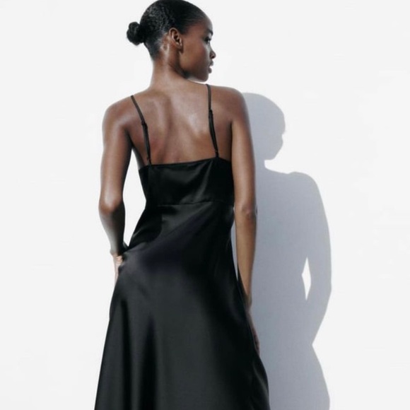 ZARA SATIN SLIP DRESS - Picture 2 of 4